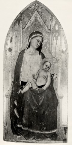 Anonimo — Maestro di San Lucchese - sec. XIV - Madona con Bambino in trono — insieme
